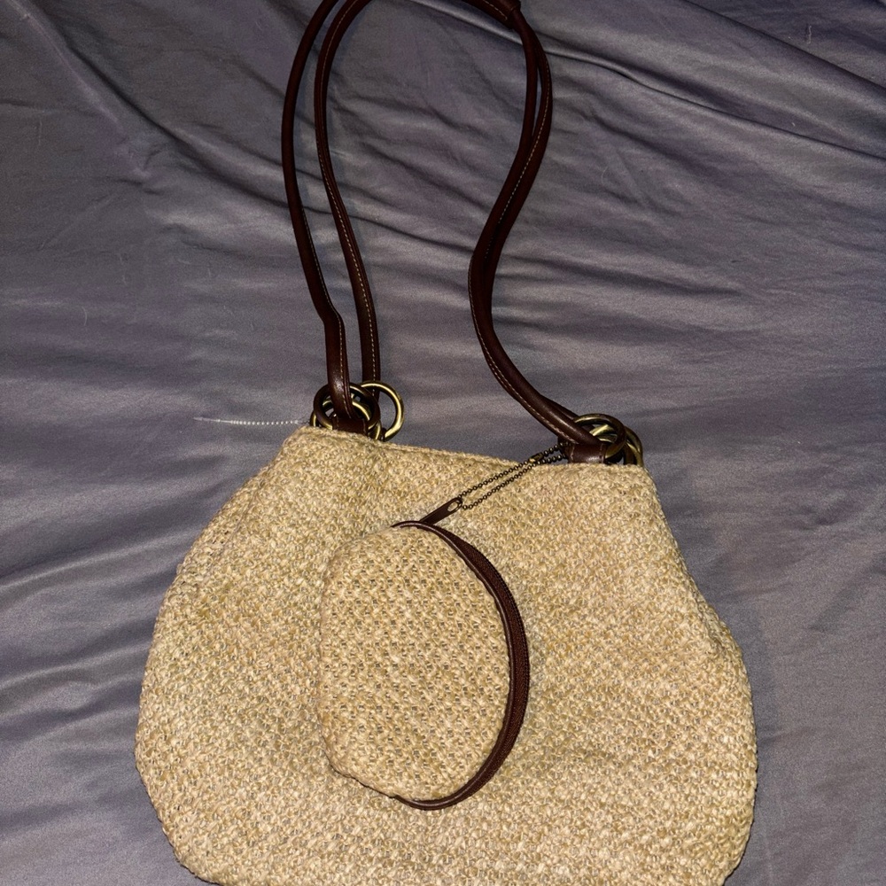 Elegant Tan Woven Women's Bag Set